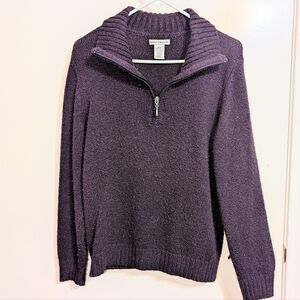 Women's Purple Quarter-Zip Sweater - Medium